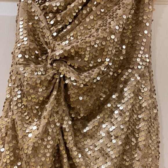 Gold sparkle one shoulder dress - Picture 3 of 3